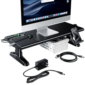 Computer Monitor Stand Riser for Desk with Usb Hub Charging,30W/5Gbps Usb C Docking Station with Power,4.4-5.7''Freely Height Adjustable with Phone Stand,Monitor Stands Riser for PC,Laptop,Printer,TV Computer Monitor Stand Riser for Desk with Usb Hub Charging,30W/5Gbps Usb C Docking Station with Power,4.4-5.7''Freely Height Adjustable with Phone Stand,Monitor Stands Riser for PC,Laptop,Printer,TV