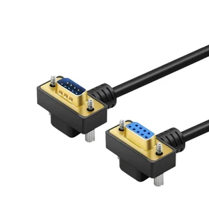 Aoikknuw 16.4ft DB9 9Pin RS232 Serial Extension Cable, Male to Female 90 Degree Right Angle COM Port Gold Plated Connector for PC, Printer, Industrial Equipment 5 Meters Aoikknuw 16.4ft DB9 9Pin RS232 Serial Extension Cable, Male to Female 90 Degree Right Angle COM Port Gold Plated Connector for PC, Printer, Industrial Equipment 5 Meters