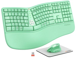 MEETION Ergonomic Keyboard Mouse Combo, Split Design Vertical Mouse Green MEETION Ergonomic Keyboard Mouse Combo, Split Design Vertical Mouse Green
