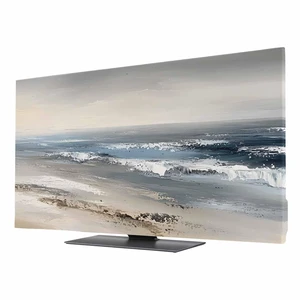 Vintage Oil Painting TV Cover Indoor Elastic TVs Screen Protector, Beach Ocean Farmhouse Ombre Art Monitor Covers Inside Dust Proof Slipcover, 55 Inch TV Cover for Flat or Curved TVs Vintage Oil Painting TV Cover Indoor Elastic TVs Screen Protector, Beach Ocean Farmhouse Ombre Art Monitor Covers Inside Dust Proof Slipcover, 55 Inch TV Cover for Flat or Curved TVs