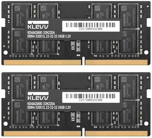 KLEVV DDR4 64GB (2x32GB) 3200MHz CL22 1.2V SODIMM Laptop Ram Memory SK Hynix Chip (KD4BGSA80-32N220D) KLEVV DDR4 64GB (2x32GB) 3200MHz CL22 1.2V SODIMM Laptop Ram Memory SK Hynix Chip (KD4BGSA80-32N220D)