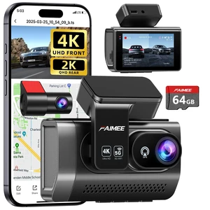 FAIMEE 4K Dash Cam Front and Rear, Night Vision, WDR, Free Card Included FAIMEE 4K Dash Cam Front and Rear, Night Vision, WDR, Free Card Included