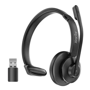 XirocTcy Wireless Headset with Mic for Work, Bluetooth Headset, Mic Clear Calls, Wireless Headphones with AI Noise Cancelling Microphone (Bluetooth 5.3 & Mic Mute), USB Dongle, for PC/Zo XirocTcy Wireless Headset with Mic for Work, Bluetooth Headset, Mic Clear Calls, Wireless Headphones with AI Noise Cancelling Microphone (Bluetooth 5.3 & Mic Mute), USB Dongle, for PC/Zo