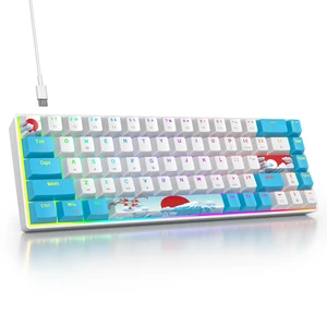Ussixchare 65 Percent Mechanical Gaming Keyboard 65% Portable Keyboard 68 Keys Compact Wired RGB Backlit Red Switch for PC Laptop Gamer(68 Sea) Ussixchare 65 Percent Mechanical Gaming Keyboard 65% Portable Keyboard 68 Keys Compact Wired RGB Backlit Red Switch for PC Laptop Gamer(68 Sea)