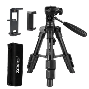 Q100 21" Desktop Mini Tripod, Aluminum with 2in1 Phone&Tablet Clip Q100 21" Desktop Mini Tripod, Aluminum with 2in1 Phone&Tablet Clip