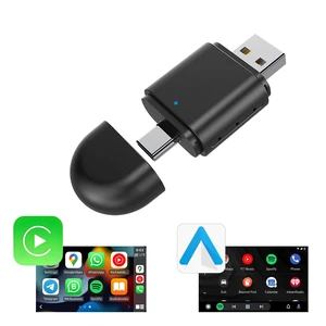 Carplay Adapter & Android Auto Wireless Adapter, USB + Type-C Dual Interface, 2 in 1 Auto Car Play Wireless Dongle for OEM Wired Carplay Car with iPhone iOS 10+ / Android 11+ Carplay Adapter & Android Auto Wireless Adapter, USB + Type-C Dual Interface, 2 in 1 Auto Car Play Wireless Dongle for OEM Wired Carplay Car with iPhone iOS 10+ / Android 11+