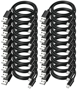Micro USB Cable 6FT 20-Pack,Multipack Fast Charging USB 2.0 Data Sync Black Micro USB Cable 6FT 20-Pack,Multipack Fast Charging USB 2.0 Data Sync Black