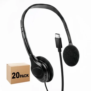 WASCLEWAY USB-C Headphones Bulk 20 Pack for Classroom and Smartphones WASCLEWAY USB-C Headphones Bulk 20 Pack for Classroom and Smartphones