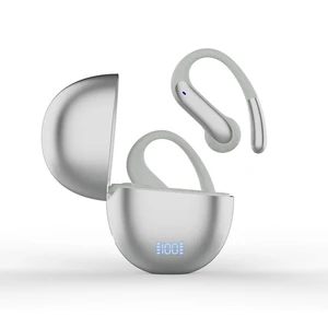 TRAUSI Open Ear Wireless Earbuds, Bluetooth 5.3, 80H Playtime, ENC Noise Cancelling, IPX7 Waterproof, Fast Charging, Sports Earphones with Earhook, Black (Silver) TRAUSI Open Ear Wireless Earbuds, Bluetooth 5.3, 80H Playtime, ENC Noise Cancelling, IPX7 Waterproof, Fast Charging, Sports Earphones with Earhook, Black (Silver)