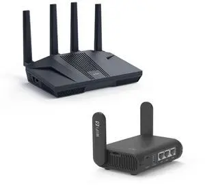 GL.iNet GL-MT6000 (Flint 2) WiFi 6 Router & GL.iNet GL-AXT1800 (Slate AX) Pocket-Sized Wi-Fi 6 Gigabit Travel Router