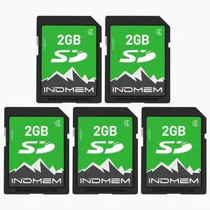 INDMEM 2GB SD Card,5 Packs 2GB Class 4 Flash Memory Card 2G SLC Standard Secure Digital Cards for Old Digital Camera and Trail Camera