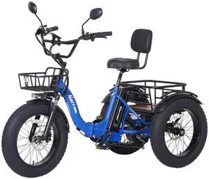 Narrak Folding Electric Tricycle (Color: Blue)