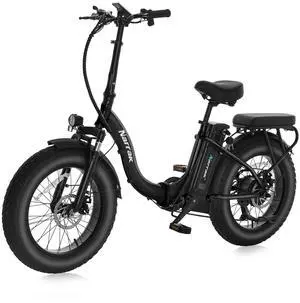 Fat Tire Folding Electric Bike, 48V & 624Wh Lithium Removable Battery, Peak 1100W Brushless Motor, Max Speed 28Mph, M5 Large LCD Display, Suspension, Step-Over/Thru Frame Step-thru Black