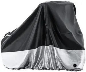 Adult Tricycle Cover,Waterproof 3 Wheeled Bike Cover with Reflective Strip Lock Holes for Outdoor Bicycle Storage, Heavy Duty Windproof Cover for Tricycle Trike Bikes