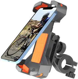 Bike Phone Mount Holder,Motorcycle Phone Mount for Electric Scooter, Mountain Bike, Dirt Bike and Etrike - 360° Rotate Suitable for iPhone & Android Smartphones from 4.5-7.0 inches