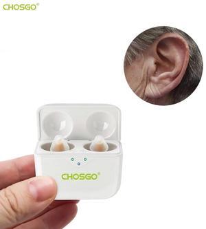 CHOSGO SmartR OTC Rechargeable Hearing Aids for Senior with Noise Cancelling, Mini Invisible,Portable Charging Box/Case(Beige)