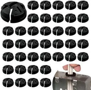 Arborix Electrical Box Knockout Plugs Junction Box Adapter Clap Connectors Non-metallic Push In Cable Connectors Snap In Conduits Fittings Plastic Knockout Trade Sizes 3/8 Inch 40 Pcs Black