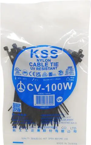 Kss Zip Ties Outdoor 200 Pack Uv Resistant Cable Ties 4 Inch Black Small Tie Wraps Weatherproof & enduring Zipties Multi-Purpose Heavy Duty Zip Ties For Industrial And Privacy Fence