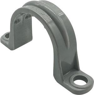 Arborix PVC Pipe Strap Conduit Clamp 3/4 Inch Plastic Pipe Clamp Pipe Mounting Bracket with 2 Holes for PVC Pipes, Conduit, and Cables, Gray, 20 PCs