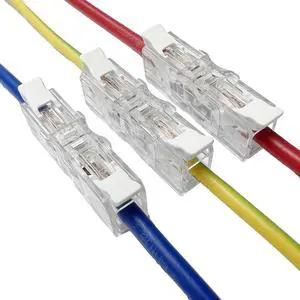Arborix Inline Wire Connectors Nuts, 20 pcs Lever Wire Compact Connectors Electrical Inline Splicing Conductor Connector 2 Port Butt Insulated Splice Wire Terminals Connectors Kit for 24-12 AWG