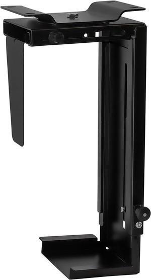 CPU Under Desk Mount Bracket - Computer Tower Wall and Under Counter Holder, 360 Degree Swivel Adjustable Height and Width Wall-Mountable