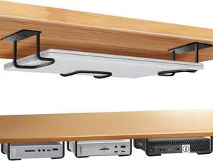 Under Desk Laptop Mount, Laptop Under Desk Mount 2.7 inches Tall Effective Space, Aluminum Under Desk Laptop Holder Dock Station for Laptop MacBook Dell OptiPlex PS4 Dell WD19 Mac mini M4 Dock & More
