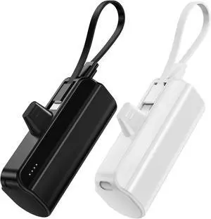 5000mAh Mini Portable Charger Compatible with iPhone 14/13/12/11/XR/XS/X/8/7/6, MFi Certified Ultra-Compact 20W PD Fast Charging Power Bank Mini Cute Battery Pack (2Pack)