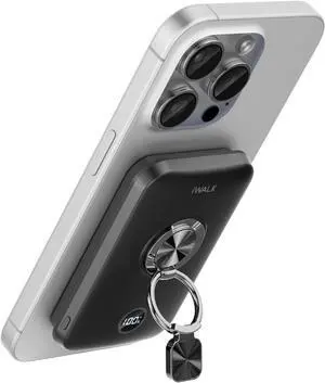 iWALK Magnetic Portable Charger for iPhone, 10,000mAh Wireless Power Bank with Stand, 15W MagSafe Fast Charging and USB-C PD 20W Charging for iPhone16/15/14/13/12 Series/Airpod