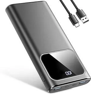 Portable Charger, 10000mAh Power Bank with PD15w Fast Charging, 4 Outputs 3 Inputs with Built in TypeC, USBA Battery Pack, Compatible with iPhone 16 15 Samsung S22 S21 Android Phone etc Life8