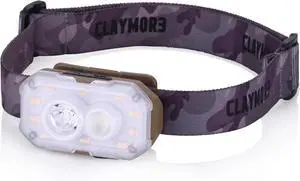 Claymore Heady+ (Tan) - Rechargeable LED Headlamp Flashlight, Lightweight for Camping, Running, Hiking, Emergency & Industrial Use. Waterproof, USB-C Charging, Up to 70 Hours Battery Life.