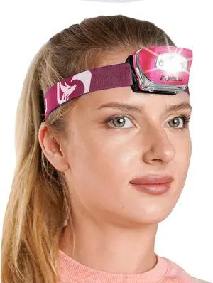 Foxelli LED Headlamp Flashlight for Adults & Kids, Running, Camping, Hiking Head Lamp with White & Red Light, Comfortable Headband, Lightweight & Waterproof, 3 AAA Batteries