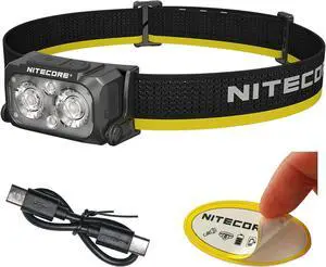 Nitecore NU25 MCT 400 Lumen Lightweight USB-C Rechargeble Outdoor Headlamp with Multiple Color Temperatures Warm Natural, Cold Lights and Red Light (Headband, Black)