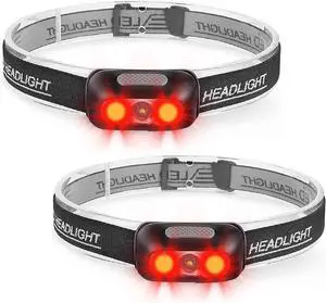 500 Lumen Rechargeable Headlamp (2 Pack), 5 Modes with Red Light Head Lamp, IP54 Water-Resistant Adjustable Strap Head Light for Adult Running, Camping, Cycling 500 Lumen Rechargeable Headlamp (2 Pack), 5 Modes with Red Light Head Lamp, IP54 Water-Resistant Adjustable Strap Head Light for Adult Running, Camping, Cycling