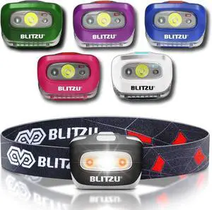 LED Headlamp Flashlight for Adults & Kids, Lightweight, Waterproof Head Lamp with White & Red Light, Comfortable Headband, Perfect for Running, Camping, Hiking, 3 AAA Batteries Included, Black