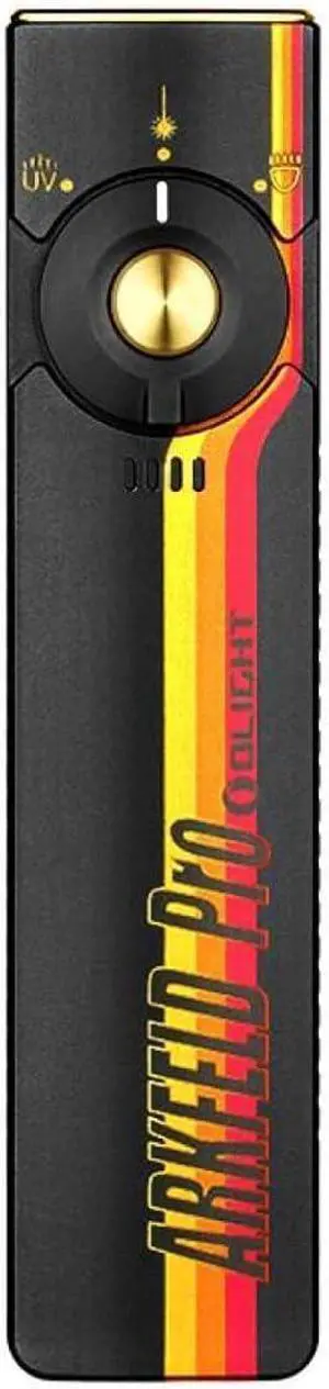 OLIGHT Arkfeld Pro Rechargeable EDC Flat Flashlight with Green Beam, UV and White LED Combo, 1300 Lumens Portable Pocket Lights, Triple Sources for Outdoors Emergency Working (Racing Stripe CW)