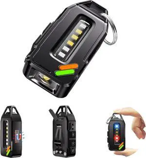 Sinvimes EDC Flashlight Rechargeable, 500 Lumens 9 Modes Powerful Mini Flashlight Keychain with IPX7 Waterproof, Clip on Pocket Flashlight Magnetic for Signaling, Camping, Fishing, Outdoor, Emergency