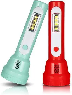 2 Pack Rechargeable Kids Flashlight,Portable Flashlight with COB LED,Lightweight and Bright Flashlights for Kids EDC Flashlight for Toddler School Children's Kids Camping(Middle)
