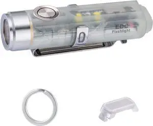 RovyVon Aurora A5 G4 Rechargeable Keychain Flashlight, USB C Charging, 5000K, 420 Lumens EDC Flashlights with Magnetic Pocket Clip and Base, Fluorescent, Red Signal/White Sidelight