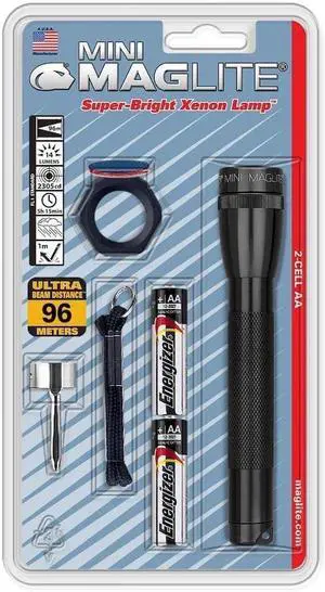 MagLite M2A01CMaglite Mini Incandescent 2-Cell AA Flashlight Combo, Black