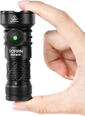 sofirn LED Rechargeable Pocket Red Flashlight, SR20 Mini Flashlight with 1200 Lumens Bright White Light, Red Light, Waterproof Small Light for Camping Hiking Hunting Fishing