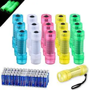 KunHe 15 Pack Glow in Dark Flashlights Mini Flashlight for Kids Bulk Flashlights with Batteries Included for Teaching Kids Birthday Party Christmas Gifts Stocking Stuffers