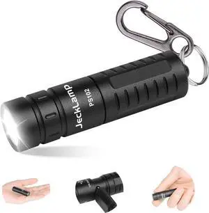 Rechargeable Keychain Flashlight, 200 Lumens EDC Pocket Flashlight, Tiny LED Keyring Flashlights with Built-in Battery for Everyday Carry, Camping, EmergencyBlack