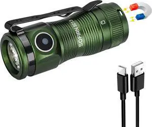 sofirn SC13 HCRI Small LED Flashlight Type-C Rechargeable, Bright Pocket Flashlight 1100 Lumens with 519A LED, 90 High CRI Mini Waterproof Light for Everyday Carry Camping Hiking Repairing