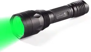 ULTRAFIRE Green Hunting Flashlight, 650 Lumens, Single Mode, 520-535 nm Wavelength 256 Yards,Tactical LED Night Hunting Light for Hog Pig Coyote Varmint Predator Rifle (Battery not Included)