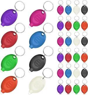 Mini LED Keychain Flashlight, Ultra Bright Tiny Flashlight, Small Keychain Flashlight White Light, Micro Pocket Key Ring LED Flashlight for Emergency Lighting - Multicolor Shell (32PCS)