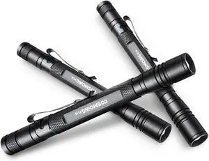 3 Pack LED Pen Flashlight, Adjustable Focus, Waterproof, 150 Lumen, Battery Powered, 3 Modes, 3 AAA Batteries Not Included