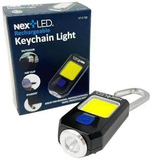 NextLED NT-6788 Heavy Duty Rechargeable Flashlight with Clip, Mini Keychain Hat Light, 400 Lumen, Spot/Flood 2 in 1, 5 Modes, Aluminum Body, Pocket Light, EDC Key Chain, LED Hard Hat Lights Clip on