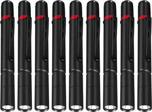 9 Pack LED Pen Light Flashlight Single Mode Aluminum Waterproof Mini Flashlight with Clip Pocket Pen Flashlights for Hurricane Work Camping Emergency