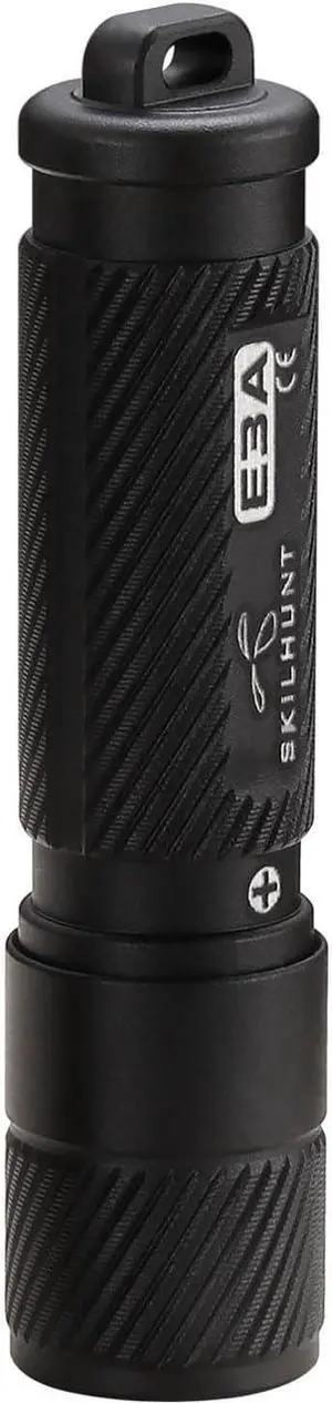 SKILHUNT E3A Small Keychain Mini Light Super Tiny Key Chain Torch AAA Battery(Included) Pocket EDC LED Flashlight for Indoor and Outdoor (Carbon Black High CRI)