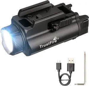 TrustFire GM35 Pistol Light 1350 Lumen Rail-Mounted Weaponlight Compact Led Weapon Light Rechargeable Tactical Flashlight